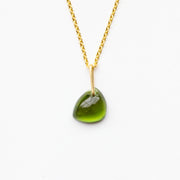 Green Watermelon Tourmaline Jolly Rancher Drop Necklace-F