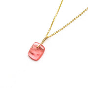 Watermelon Tourmaline Jolly Rancher Drop Necklace-E