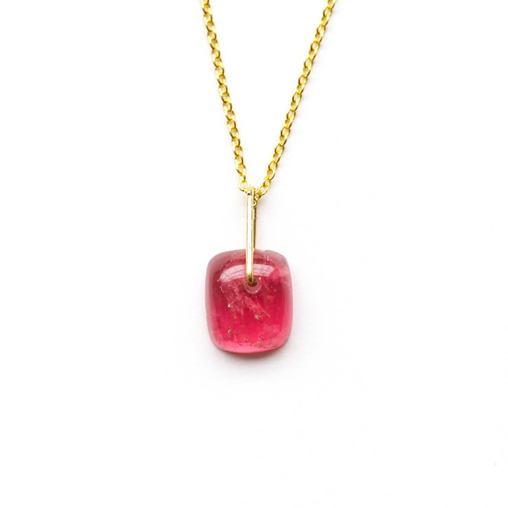 Watermelon Tourmaline Jolly Rancher Drop Necklace-D