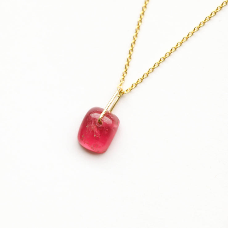 Watermelon Tourmaline Jolly Rancher Drop Necklace-D