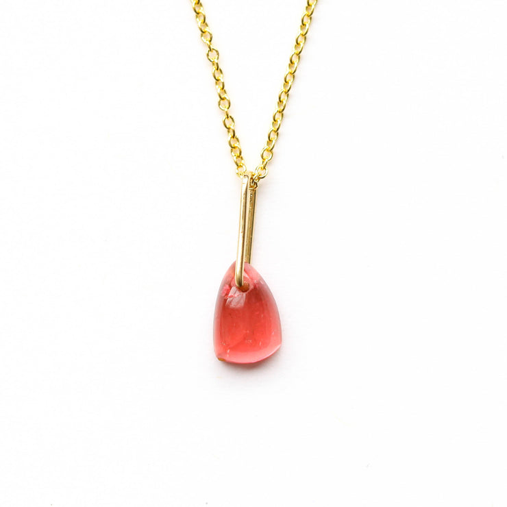 Watermelon Tourmaline Drop Necklace-9