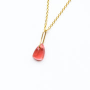 Watermelon Tourmaline Drop Necklace-9