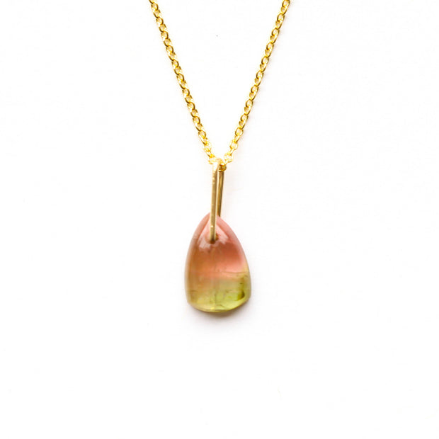 Watermelon Tourmaline Jolly Rancher Drop Necklace-B