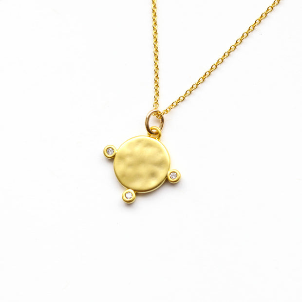 Liquid Gold Diamond Disc Necklace