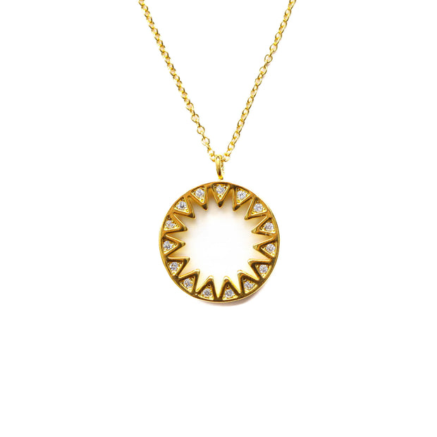 Gold Diamond Sun Necklace