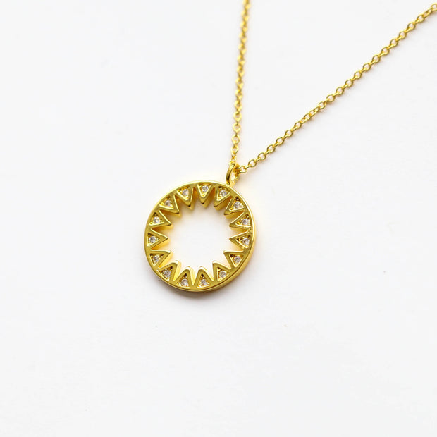 Gold Diamond Sun Necklace