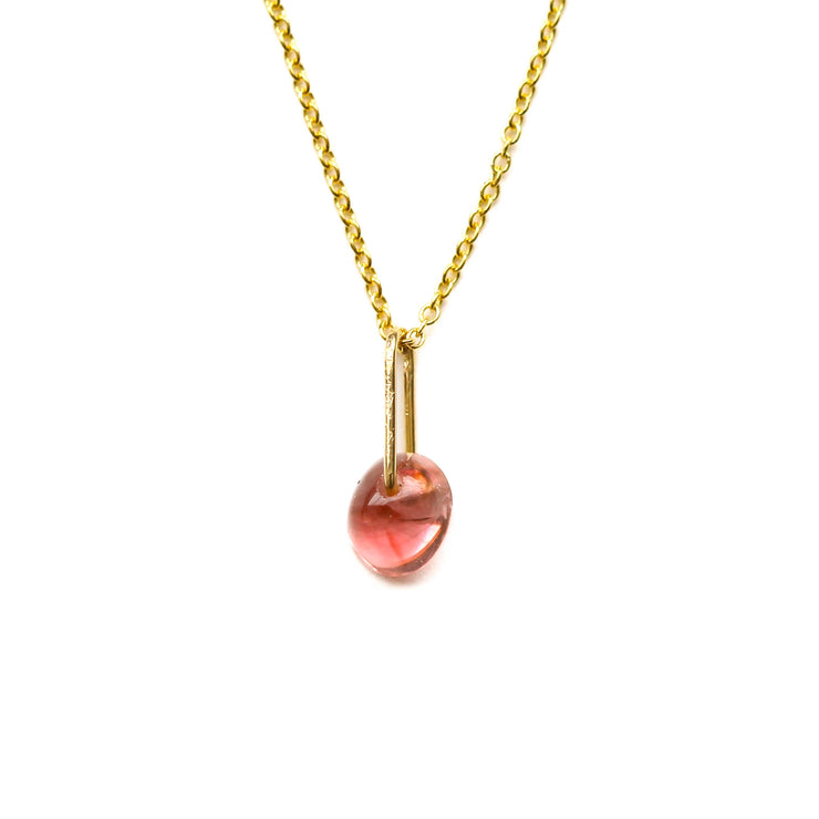 Watermelon Tourmaline Drop Necklace-10