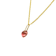 Watermelon Tourmaline Drop Necklace-10