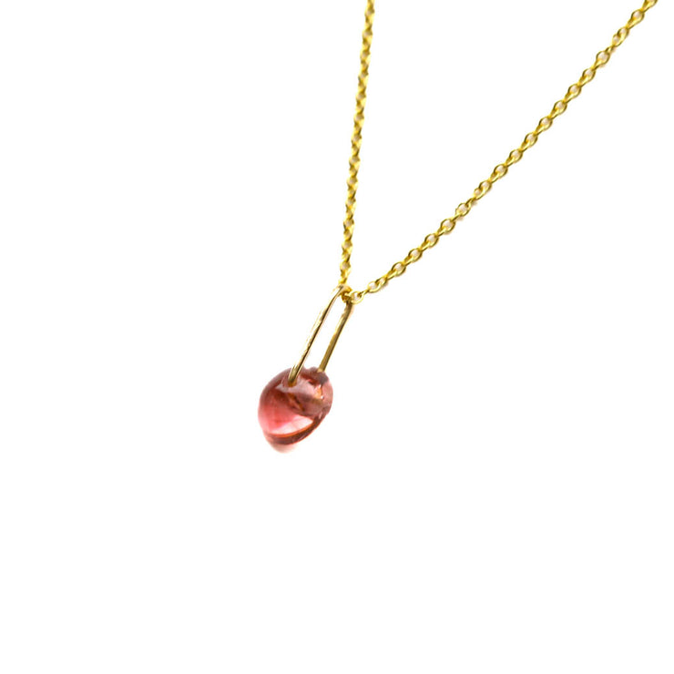 Watermelon Tourmaline Drop Necklace-10