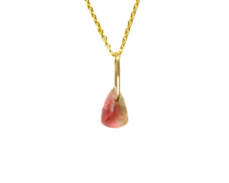 Watermelon Tourmaline Jolly Rancher Drop Necklace-R