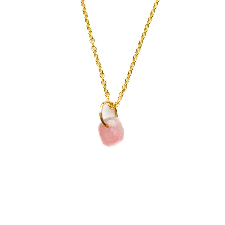 Watermelon Tourmaline Jolly Rancher Drop Necklace- X