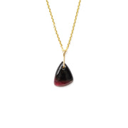 Black Watermelon Tourmaline Drop Necklace-H