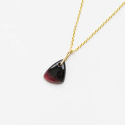 Black Watermelon Tourmaline Drop Necklace-H