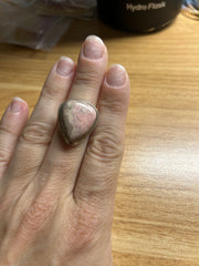 Pink Rhodocrosite Teardrop Ring