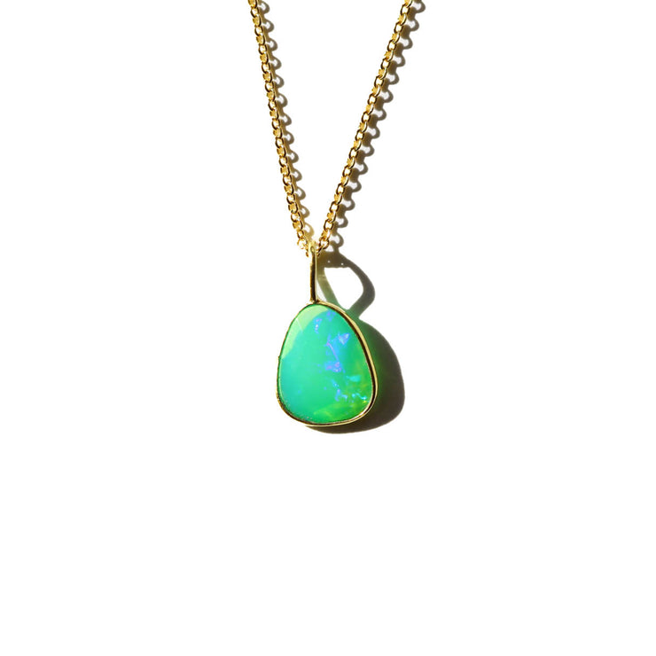 Green Opal Rose Cut Necklace