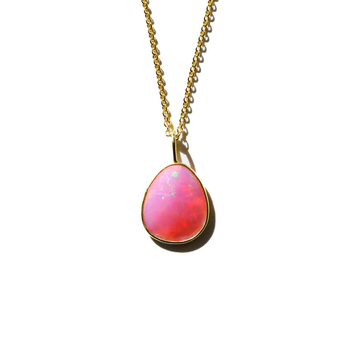 Pink Opal Rose Cut Necklace