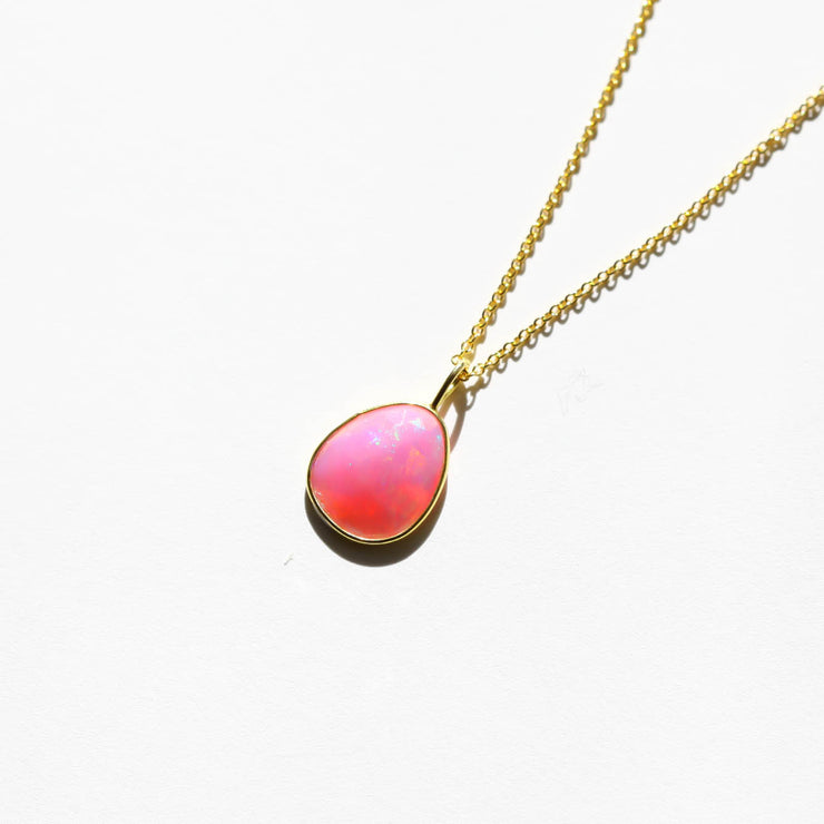 Pink Opal Rose Cut Necklace