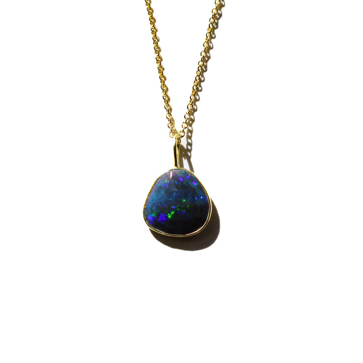 Black Opal Rose Cut Necklace