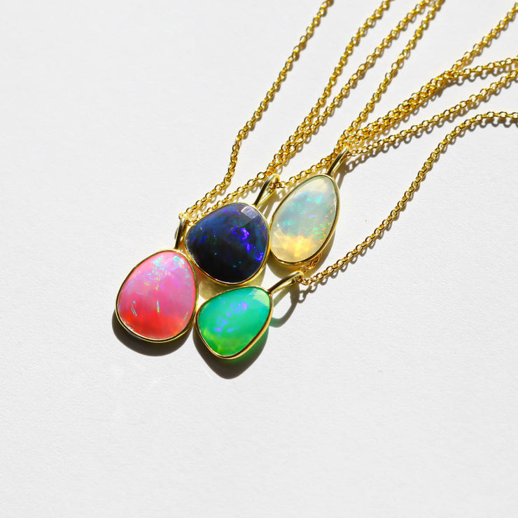 Black Opal Rose Cut Necklace