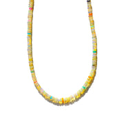 Rainbow Opal Beaded Gemstone Necklace- Warm