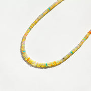 Rainbow Opal Beaded Gemstone Necklace- Warm