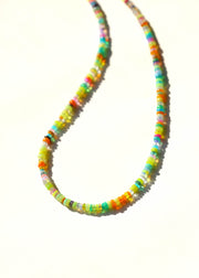 Rainbow Opal Gemstone Necklace- Hot colors