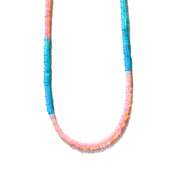 Pink and Blue Opal Beaded Gemstone Necklace