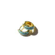 Turquoise Micro Pave Hoops