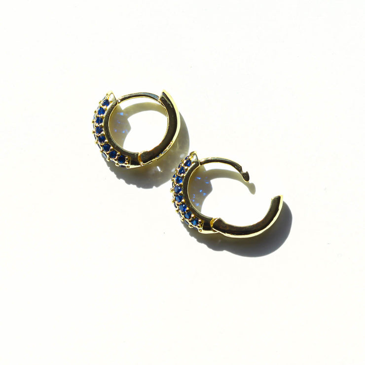 Sapphire Micro Pave Hoops