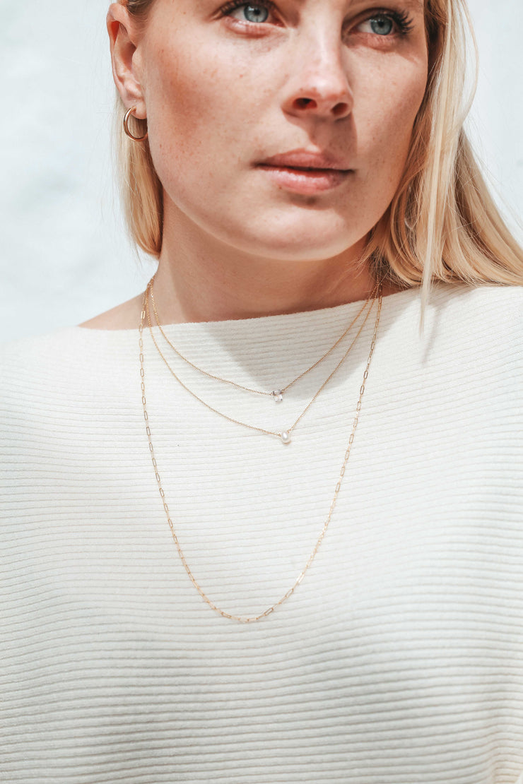 Little Pearl Necklace June Birthstone
