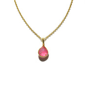 Pink Tourmaline Rose Cut Necklace