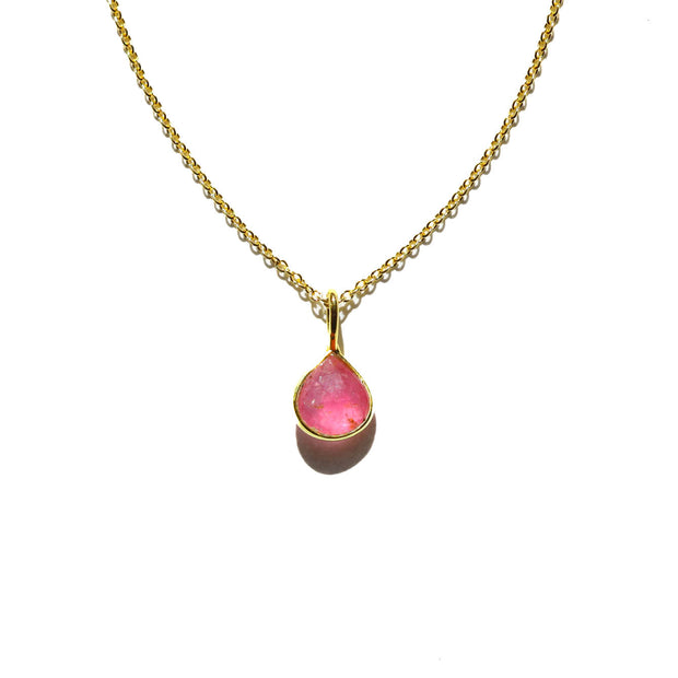 Pink Tourmaline Rose Cut Necklace