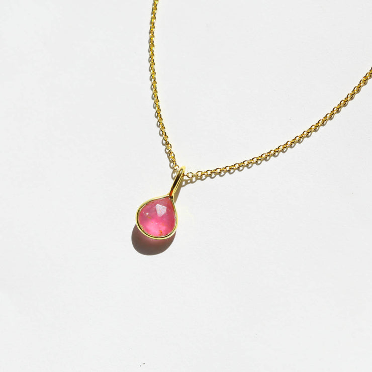 Pink Tourmaline Rose Cut Necklace