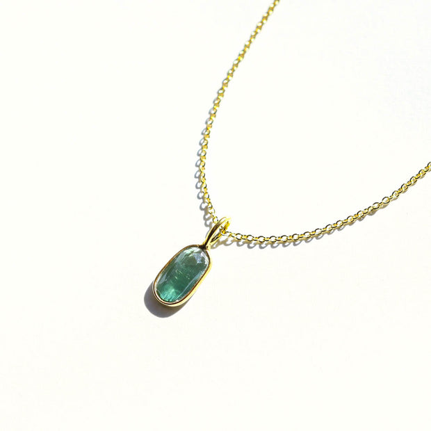 Blue Tourmaline Rose Cut Necklace