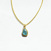 Blue Tourmaline Rose Cut Necklace