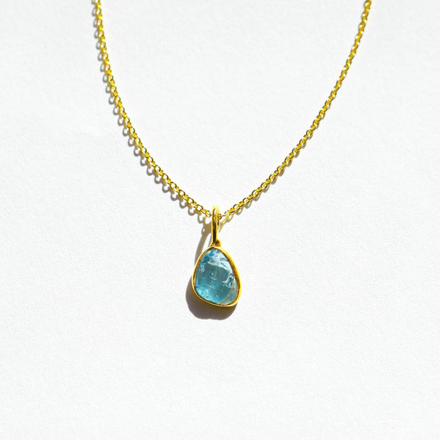 Blue Tourmaline Rose Cut Necklace