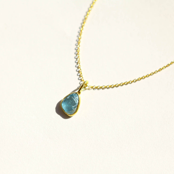 Blue Tourmaline Rose Cut Necklace