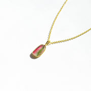 Watermelon Tourmaline Slice Necklace