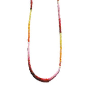 Yellow and Ombre Pink Sapphire Beaded Necklace