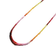 Yellow and Ombre Pink Sapphire Beaded Necklace