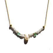 Diamond and Pearl Bar Necklace