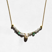 Diamond and Pearl Bar Necklace