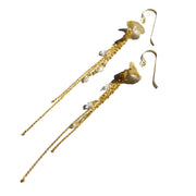 Heishi Pearl and Herkimer Diamond Fireworks Earrings