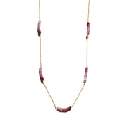 Ombre Pink Sapphire Long Sunrise Necklace