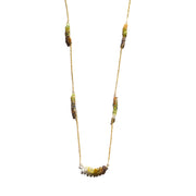 Ombre Green Sapphire Long Sunrise Necklace