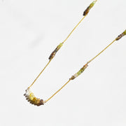 Ombre Green Sapphire Long Sunrise Necklace