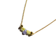 Yellow Sapphire and Tanzanite Bar Necklace