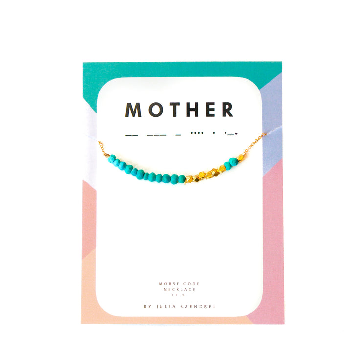 Turquoise Morse Code Necklace Customize your Code