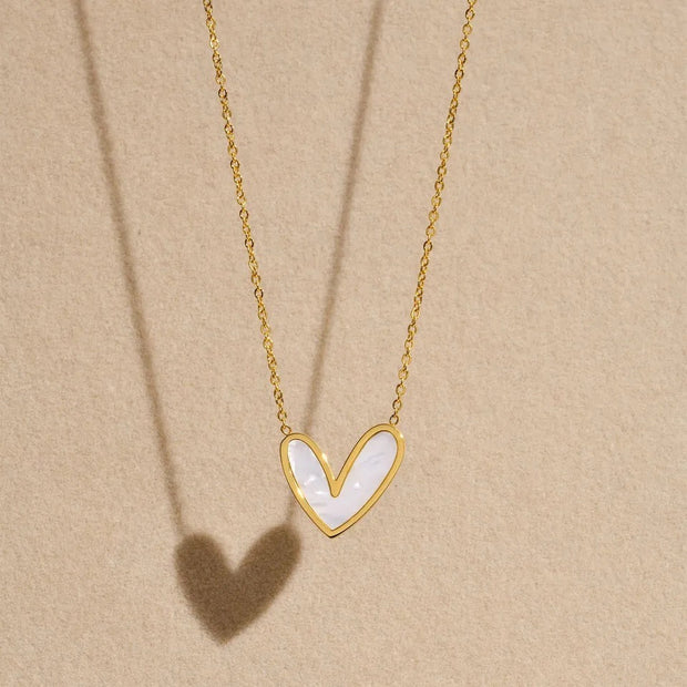 Abigail Mother Of Pearl Heart Necklace