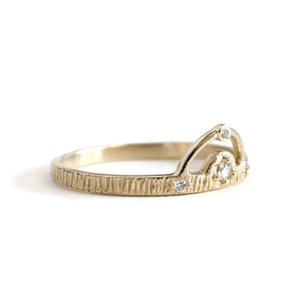 Moon and North Star Ring -R176YG, R176RG